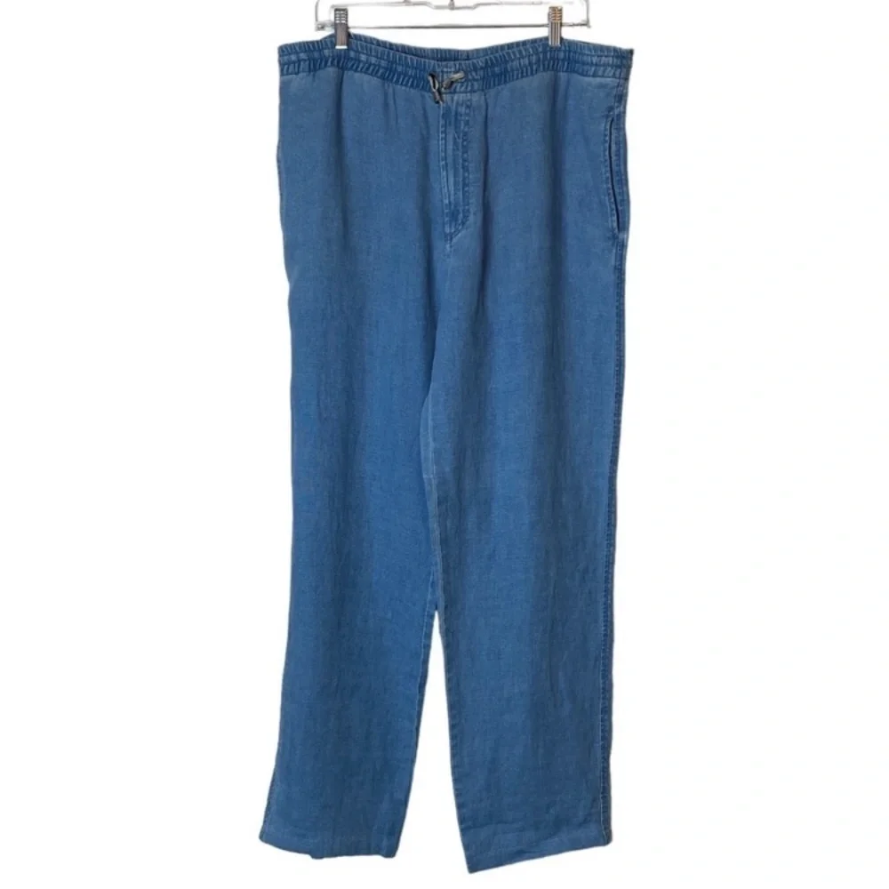 Ermenegildo Zegna Sport Sz M Men Flax Linen Blue Pants